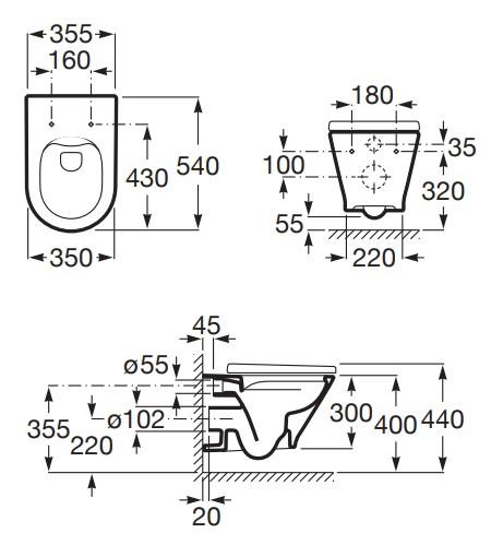 Laufen Roca Gap round RIMless toiletpakke inkl. s&aelig;de m/softclose, cisterne og hvid betjening
