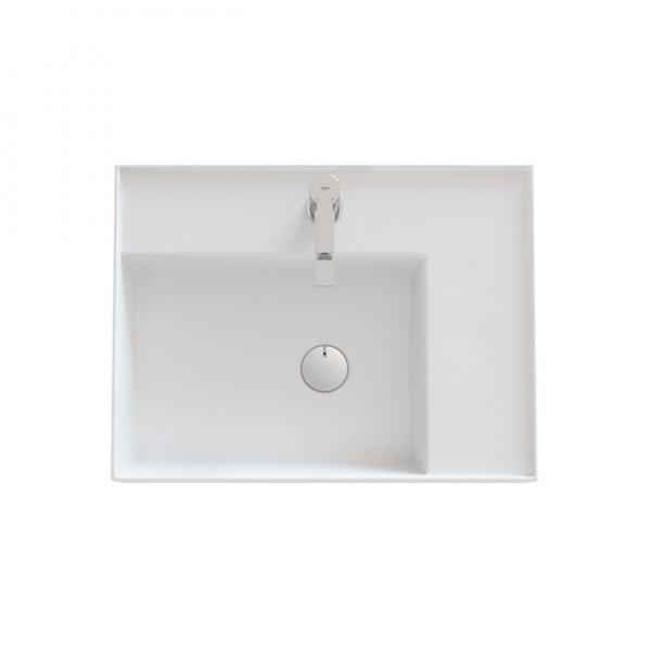 Dansani Luna Azym 61 asymmetrisk h&aring;ndvask t/m&oslash;bel - Venstre - 1 hanehul