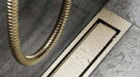 Unidrain afløb 300 mm/10 mm ramme - Børstet messing Unidrain afløb 300 mm/10 mm ramme - Børstet messing