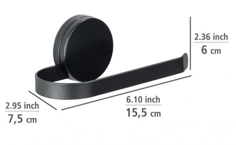 Wenko Pavia toiletpapirholder - Mat sort - Skruefri Wenko Pavia toiletpapirholder - Mat sort - Skruefri