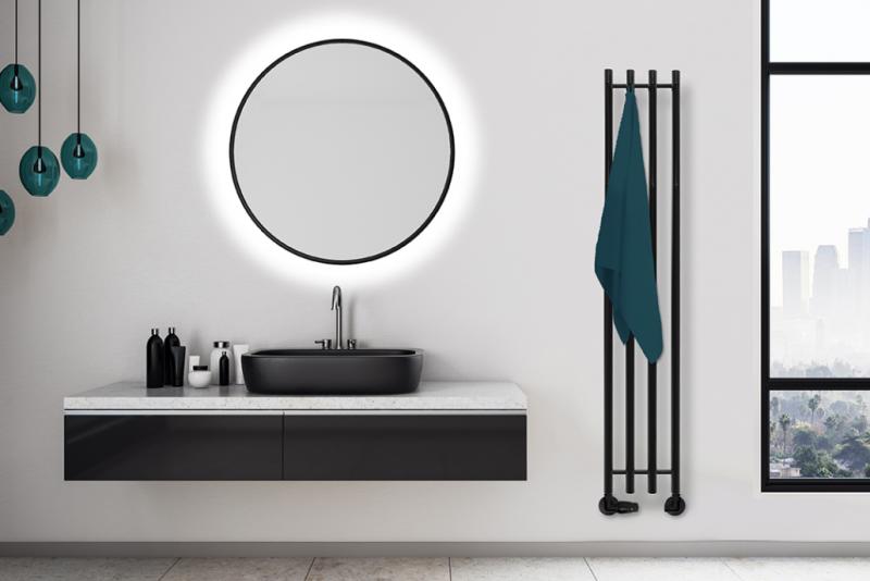 Kriss Vega håndklædetørrer - 25,7x142 cm - Mat sort Kriss Vega håndklædetørrer - 25,7x142 cm - Mat sort