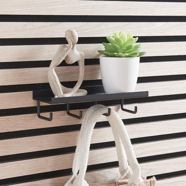 Hylde til akustikpanel inkl. 4 kroge - Dyb - Vandret/lodret Hylde til akustikpanel inkl. 4 kroge - Dyb - Vandret/lodret