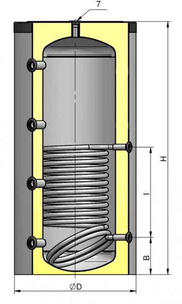Eldom Isoleret akkumuleringstank med solspiral - 300 liter Eldom Isoleret akkumuleringstank med solspiral - 300 liter