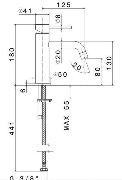 Cass&oslash;e Newform XT H&aring;ndvaskarmatur u/bundventil - Poleret messing