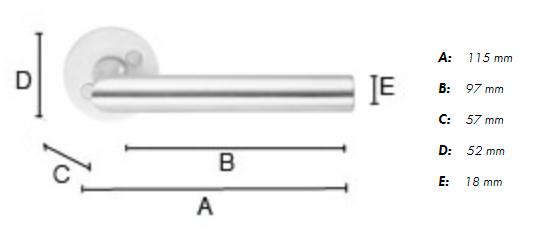 Beslagsboden indend&oslash;rs d&oslash;rgreb inkl n&oslash;gleskilt - B&oslash;rstet rustfrit st&aring;l - S&aelig;t &aacute; 4 stk