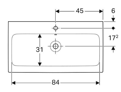Geberit Icon 90 m&oslash;belvask - 1 hanehul