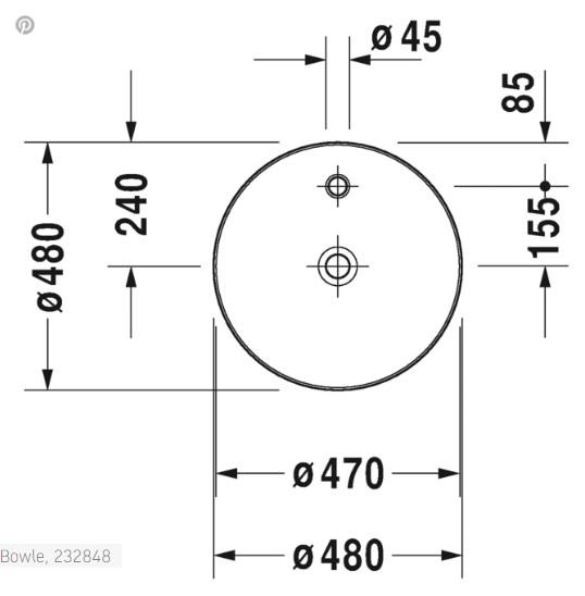 Duravit Cape Cod frist&aring;ende bowlevask - 1 hanehul - Uden overl&oslash;b - Wondergliss