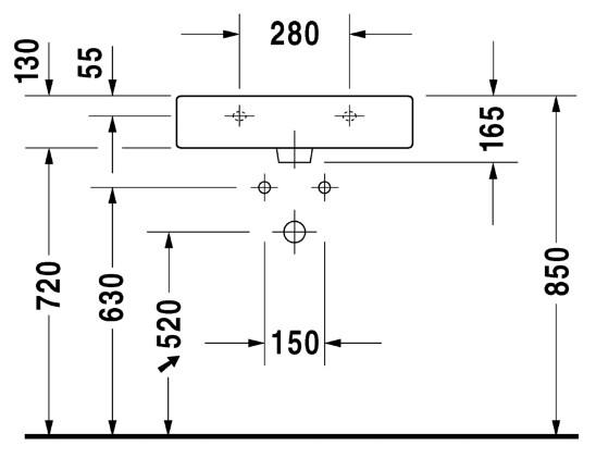 Duravit Vero 60 h&aring;ndvask t/v&aelig;g eller m&oslash;bel