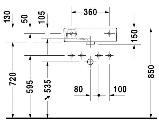 Duravit Vero 50 håndvask t/væg eller møbel - Venstre eller højre Duravit Vero 50 håndvask t/væg eller møbel - Venstre eller højre