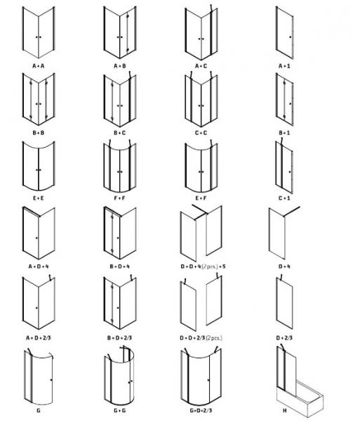 Dansani Match C 90 nichedør m/fast væg - Klar glas/matkrom Dansani Match C 90 nichedør m/fast væg - Klar glas/matkrom
