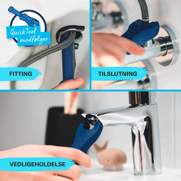 Grohe Start M h&aring;ndvaskarmatur m/koldstart og push-open bundventil - Mat sort