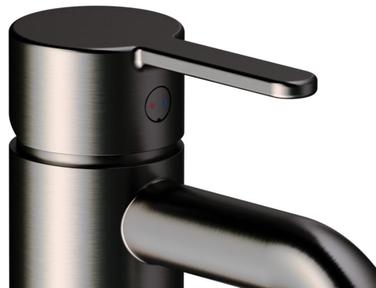 Damixa Silhouet S h&aring;ndvaskbatteri u/bundventil - B&oslash;rstet grafitgr&aring;