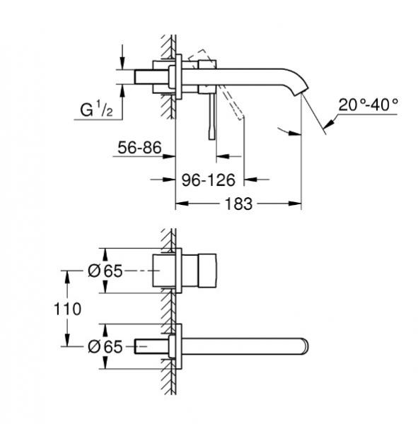 Grohe Essence New armatur til indbygning i væg - Børstet cool sunrise Grohe Essence New armatur til indbygning i væg - Børstet cool sunrise