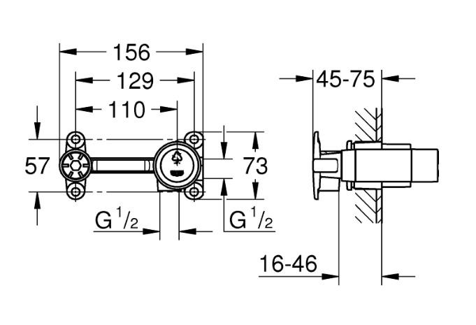 Grohe Essence New L komplet armatur til indbygning i væg - Krom Grohe Essence New L komplet armatur til indbygning i væg - Krom