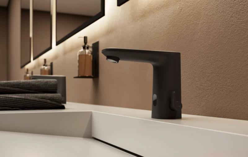 Oras Electra 9212FZ safety ber&oslash;ringsfri vandhane m/h&aring;ndbruser - Mat sort