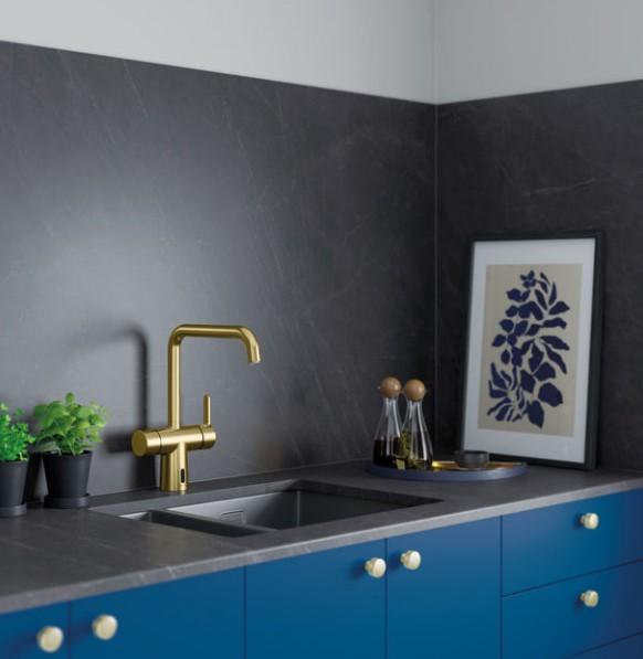 Damixa Silhouet Touchless k&oslash;kkenarmatur - B&oslash;rstet messing