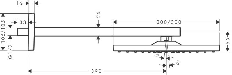Hansgrohe Raindance E 300 hovedbruser til væg - Poleret guldoptik Hansgrohe Raindance E 300 hovedbruser til væg - Poleret guldoptik