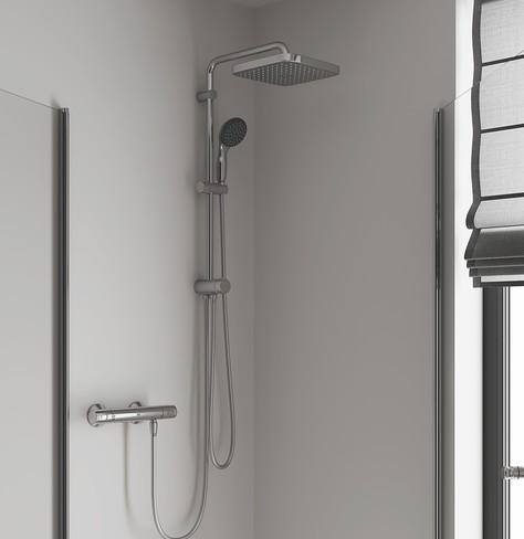 Grohe Vitalio Start System 250 Cube brusesystem m/omskifter - Krom Grohe Vitalio Start System 250 Cube brusesystem m/omskifter - Krom