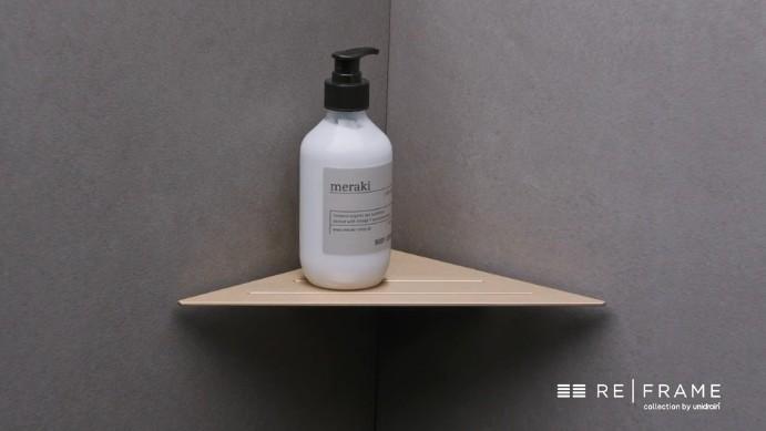 Unidrain ReFrame hjørnehylde - Poleret stål Unidrain ReFrame hjørnehylde - Poleret stål