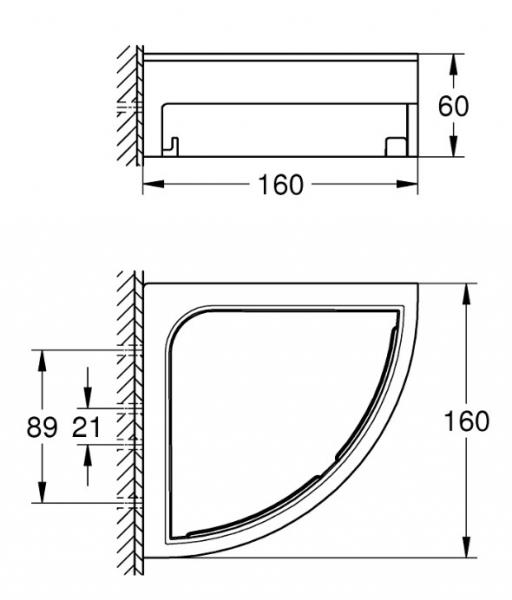 Grohe Start Cube brusekurv til hj&oslash;rne - Supersteel