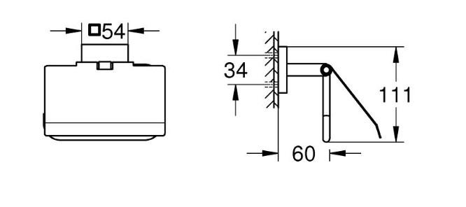 Grohe Start Cube toiletpapirholder m/l&aring;g - Supersteel