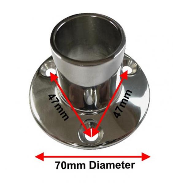 Van Der P Frithængende Forhængstang 100cm komplet m/flange - Rustfri stål Van Der P Frithængende Forhængstang 100cm komplet m/flange - Rustfri stål