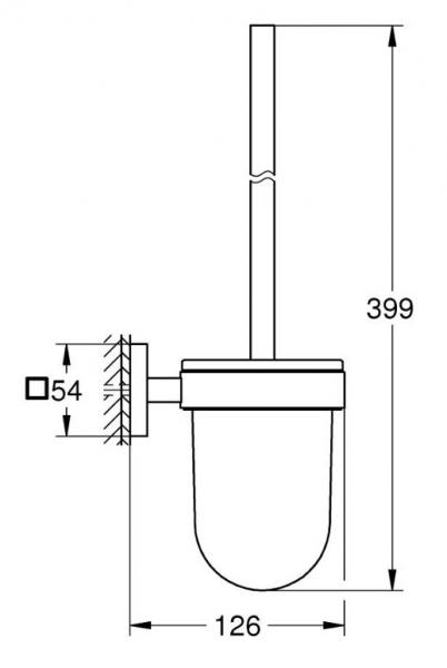 Grohe Start Cube toiletbørste t/væg - Krom Grohe Start Cube toiletbørste t/væg - Krom