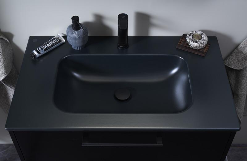 Gustavsberg Artic 100 m&oslash;bels&aelig;t m/sort dobbeltvask - Fersken