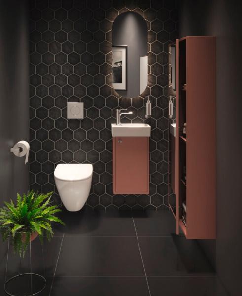 Gustavsberg Artic Small h&oslash;jskab m/spejld&oslash;r - Fersken