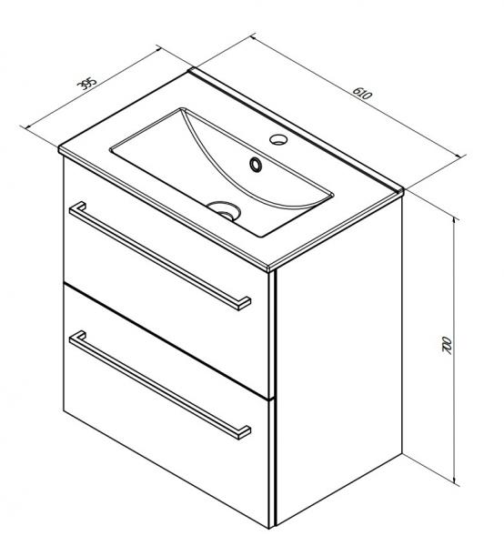 Sanibell Basicline mini møbelsæt 60 m/greb - Whiskey eg Sanibell Basicline mini møbelsæt 60 m/greb - Whiskey eg
