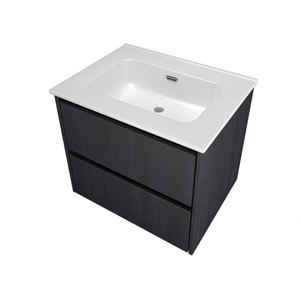 Sanibell Proline 60 møbelsæt m/2 skuffer - Uden hanehul - Sort eg Sanibell Proline 60 møbelsæt m/2 skuffer - Uden hanehul - Sort eg