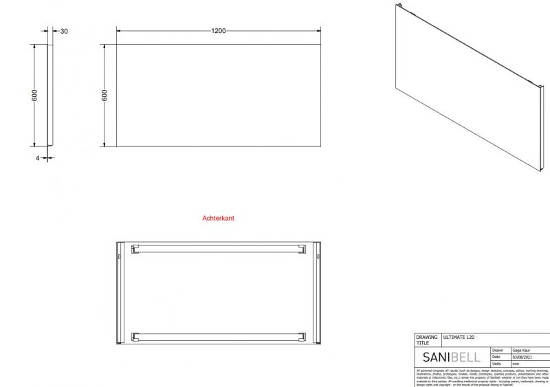 Sanibell Proline spejl m/backlight - 120 x 60 cm Sanibell Proline spejl m/backlight - 120 x 60 cm