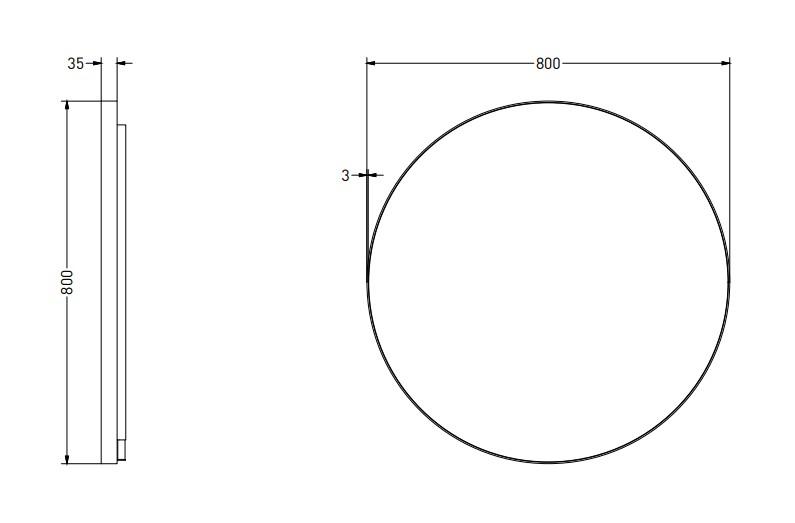 Sanibell Ink SP17 rundt spejl m/backlight, varme og sensor &Oslash;80  - B&oslash;rstet kobber
