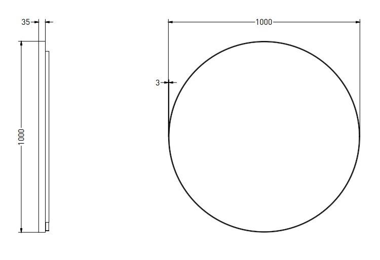 Sanibell Ink SP17 rundt spejl m/backlight, varme og sensor &Oslash;100 - B&oslash;rstet mat guld