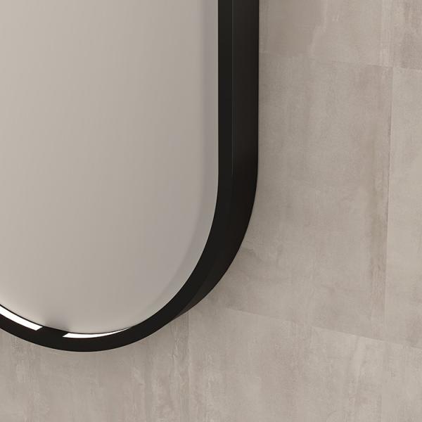 Sanibell Ink SP28 ovalt spejl m/lys, varme og sensor 50 x 100 cm - Mat sort Sanibell Ink SP28 ovalt spejl m/lys, varme og sensor 50 x 100 cm - Mat sort