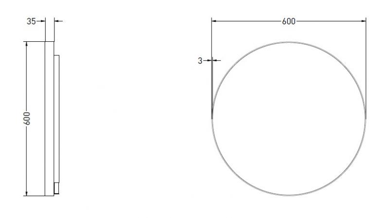 Sanibell Ink SP17 rundt spejl m/backlight, varme og sensor &Oslash;60 - B&oslash;rstet gunmetal