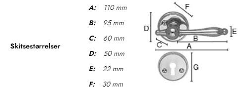 Beslagsboden vintage indend&oslash;rs d&oslash;rh&aring;ndtag inkl. n&oslash;gleskilt - Messing PVD