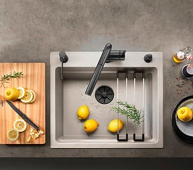 Blanco InFino strainer og firkantet overl&oslash;bsskilt - Matsort