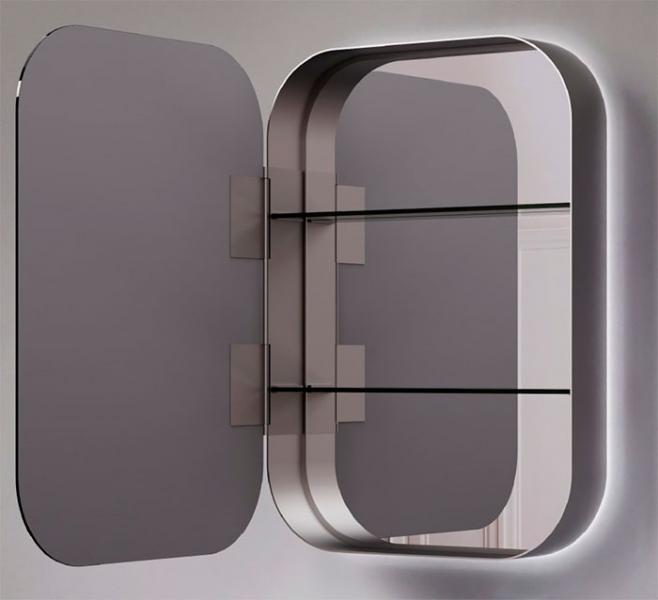 Cass&oslash;e Shape spejlskab 50 m/backlight - Alu