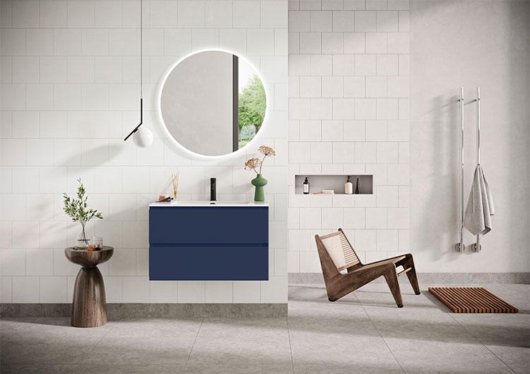 Strømberg Lux 80 vaskeskab m/2 skuffer - Dyb blå Strømberg Lux 80 vaskeskab m/2 skuffer - Dyb blå