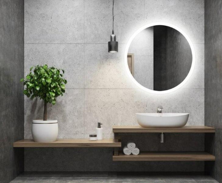 Sandra rundt spejl m/integreret LED lys og backlight - &Oslash;60 cm