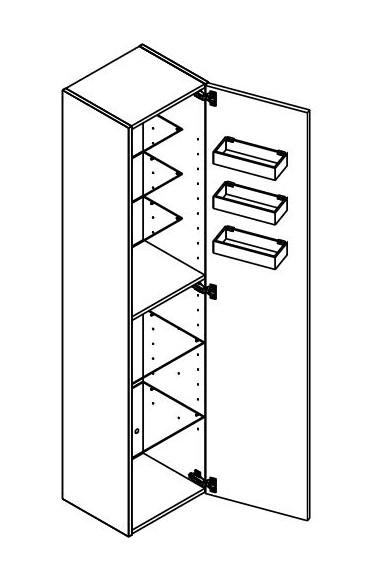 Dansani Luna Urban h&oslash;jskab 40 - Venstreh&aelig;ngslet - Hvid mat