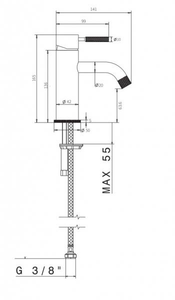 Cass&oslash;e Noba W6 h&aring;ndvaskarmatur - Mat sort