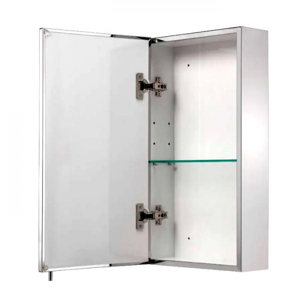 Hefe Anton enkelt spejlskab - Rustfrit st&aring;l