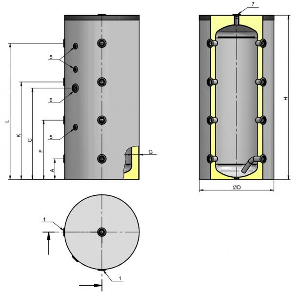 Isoleret Eldom akkumuleringstank - 200 liter Isoleret Eldom akkumuleringstank - 200 liter