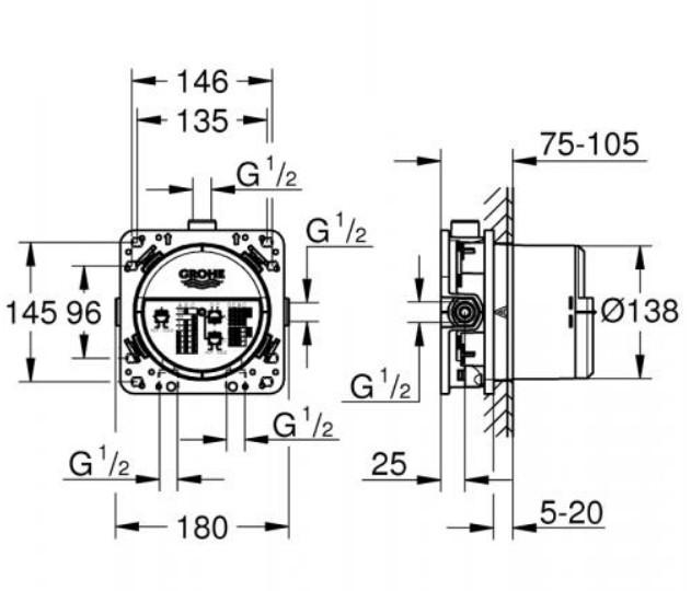 Grohe Essence komplet indbygningspakke m/SmartActive håndbruser til badekar - Børstet hard graphite Grohe Essence komplet indbygningspakke m/SmartActive håndbruser til badekar - Børstet hard graphite
