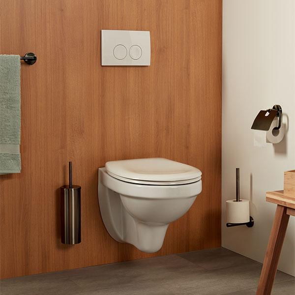 Kosmos toiletb&oslash;rste t/v&aelig;g - B&oslash;rstet gunmetal