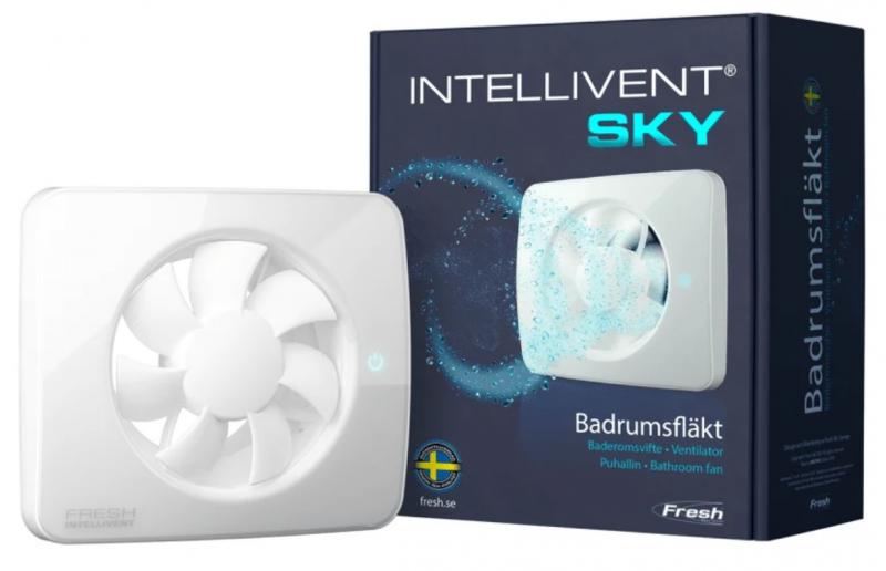 Fresh Intellivent SKY Ventilator med app styring - &Oslash;100-125 mm - Hvid