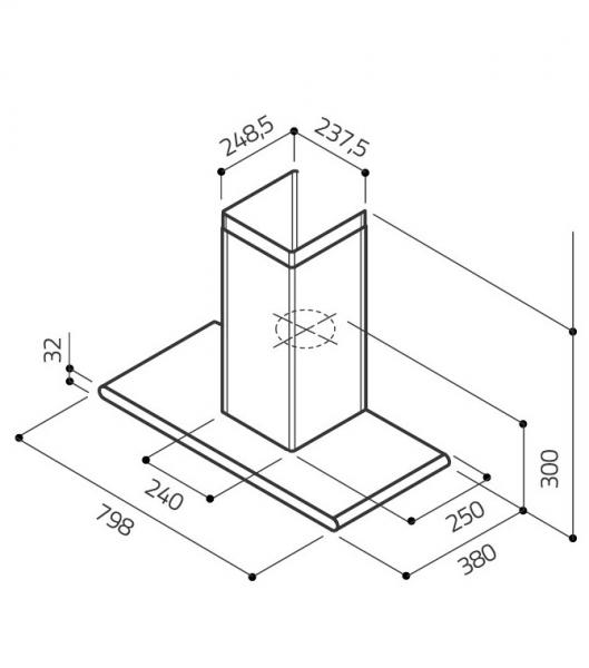 Eico Galaxy P 80 X/N emh&aelig;tte til v&aelig;gmontering - Rustfrit st&aring;l
