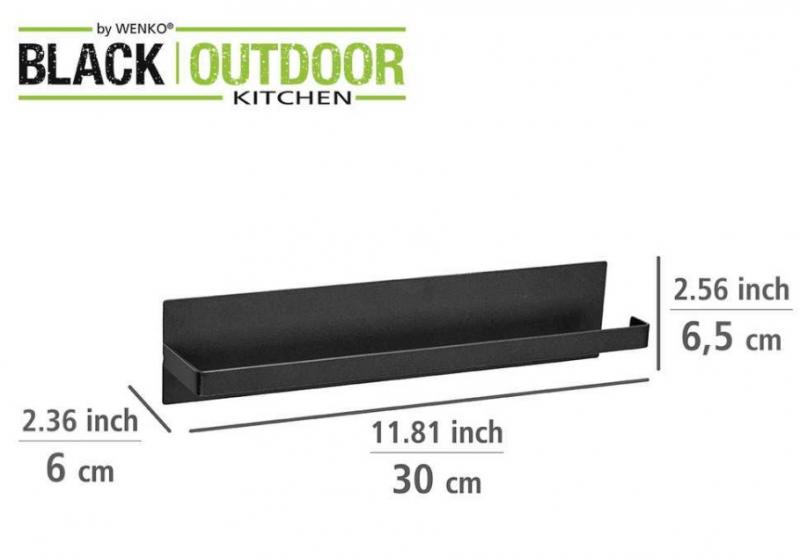 Wenko Ima k&oslash;kkenrulleholder til v&aelig;g - Mat sort - Skruefri
